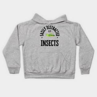 Easily Distracted by Insects, Black Text Kids Hoodie